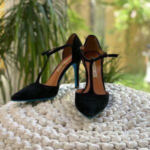 & Other Stories Suede Leather Ankle Strap Heels